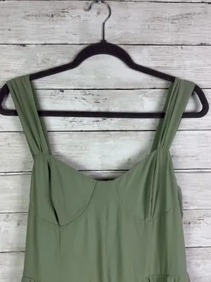 Lulus Carlynda Sage Brush Tiered Bustier Maxi Dress Size XL thumbnail 6