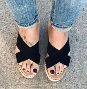 Soda Black Espadrille Slip On Sandal thumbnail 4