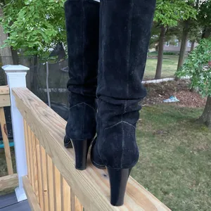 Franco Sarto EMA Women Black Suede/Leather Mid Calf Boots Sz 9.5 thumbnail 5