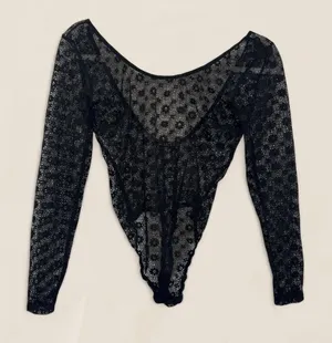 Victoria's Secret black lace bodysuit | size XS lace floral coquette goth thumbnail 1