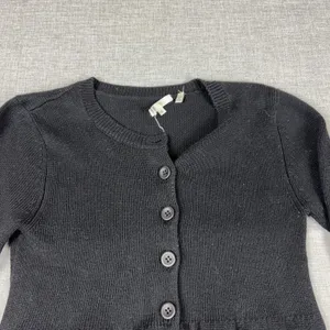 Vince‎ Cardigan Womens S Black 85% Cotton 15% Cashmere Crew Neck Lightweight thumbnail 4
