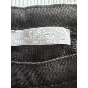 Zara Black Sweatshirt Sequins Beads Women's Large Long Sleeve Goth Holiday Glam thumbnail 2