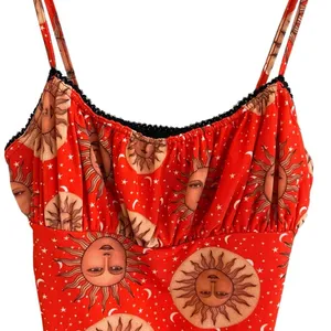 Urban Outfitters Y2K Celestial Mesh Cami Top Size S Shirred 90s Grunge Boho thumbnail 3