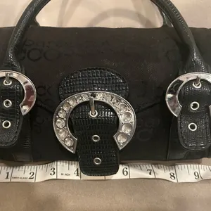 Bag Chic Black Satchel with Silver Buckle Accents by ROCCOBAROCCO/lovely clean thumbnail 3