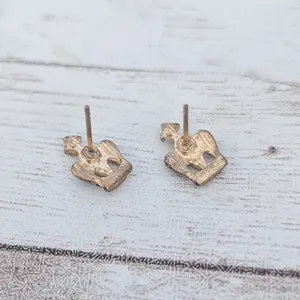 Crown Design Stud Earrings Dainty thumbnail 4