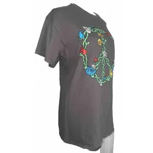 D O M Print Peace Sign T Shirt Women's Medium LTOP651 thumbnail 3