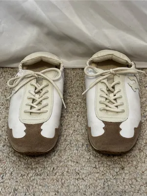 Tory Burch Leather Tory Logo Sneakers Low Tops White Ivory Cerbiatto size 10.5 thumbnail 4