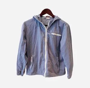 Brandy Melville John Galt Krissy Blue Windbreaker Jacket Hood S M L Lightweight thumbnail 4