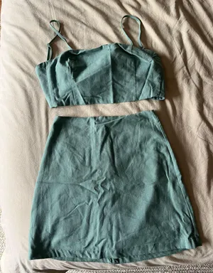 Showpo Linen top and skirt set thumbnail 1