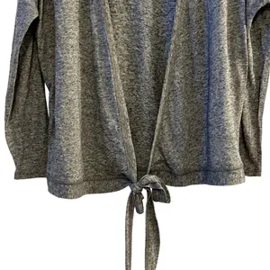 J Crew Grey Heathered Wrap Cardigan Tie Front Sweater Top S‎ Linen Blend thumbnail 3