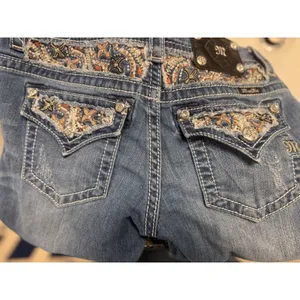 Miss Me Signature‎ Distressed Embellished Pockets Bootcut Jeans Size 27 thumbnail 7