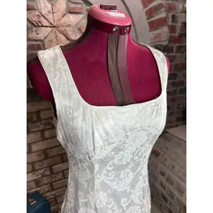 dress bodycon cream satin square neck 1990s thumbnail 5