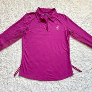 IBKUL 1/4 Zip Adjustable Length Long Sleeve Polo M UPF 50 Tennis Pickleball Golf thumbnail 2