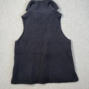 Madewell Half-Zip Sweater Vest Women's Large Navy Blue Knit Wool Blend thumbnail 9