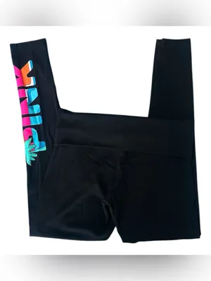 VS PINK Cotton Fold Over Tropical Palm Leggings! thumbnail 6