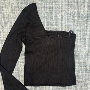 Abercrombie and Fitch NWT Black One shoulder Sweater Long Sleeve Top:Size Large thumbnail 4