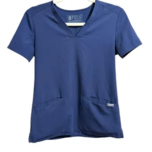Figs‎ Deep Navy Blue V-Neck Scrub Top Nurses Medical Provider Sz XXS thumbnail 1