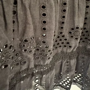 Ralph Lauren Y2K black eyelet tiered lined midi skirt Sz M # 2403 thumbnail 7