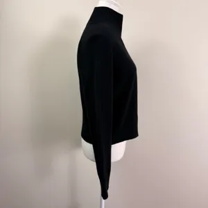 Vince Black Wool Cashmere Blend Mock Neck Raglan Sweater Medium M thumbnail 2