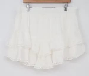 Unbranded Skort Womens 2XL Ruffle Tiered White Eyelet Lace Trim Mini Excellent thumbnail 1