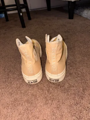 Tan Converse High-Top Platform Sneakers thumbnail 2