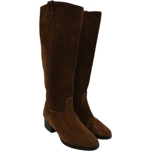 J.Crew Piper Knee-High Boots Suede Leather Almond Toe Western Pull On Camel 5 thumbnail 2