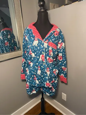 Printfresh Bundled Up Pajama Set Organic Cotton Polar Bear Owl Rabbit Medium. thumbnail 2