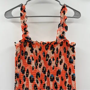 RTR Waverly‎ Grey Sally Cheetah Leopard Print Orange Multicolor Mini Dress Sz M thumbnail 5