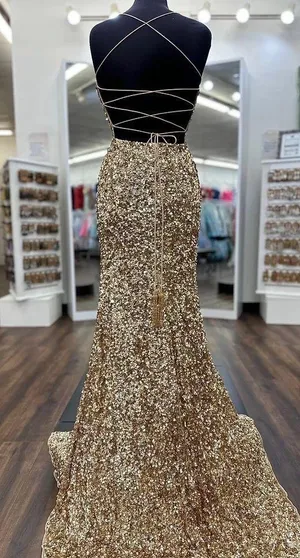 Sherri Hill Gold Prom Dress thumbnail 3