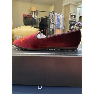 Women's KARL LAGERFELD PARIS Vaneda Ikonic‎ Smoking Flat Loafers Wine Size 7 thumbnail 4