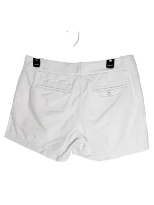 J.Crew Factory Classic Chino Cotton Twill White Mid-Rise Shorts 4.5” inseam sz 6 thumbnail 2