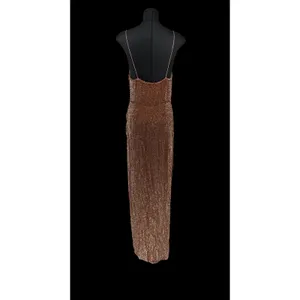 NWT Retrofête‎ Katya Sequin Gown Bronze XS Cowl Neck Maxi Dress $795 thumbnail 9