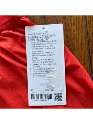 Lululemon License to Train Super High Rise Short 3.5" Cherry Ember XL/12 NWT thumbnail 7