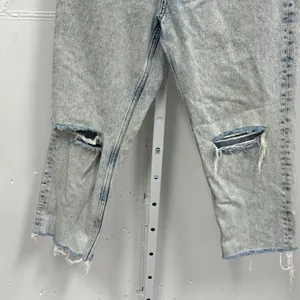Mango MNG Denim Mom Jeans Light Acid Wash Distressed Button Fly‎ Sz 6 Streetwear thumbnail 4