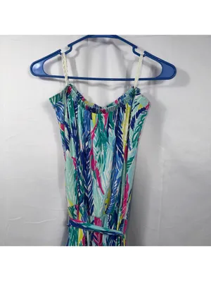 Lilly Pulitzer Multicolor Feather Print Sleeveless Romper Women’s Medium thumbnail 8