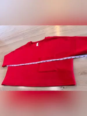 Spanx AirEssentials cropped pocket shorts sleeve top red size XL thumbnail 9