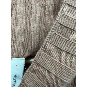 Moth Anthropologie Women Medium‎ Tan Brown Ribbed High Neck Sleeveless Sweater thumbnail 6