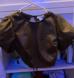 Open Back Brown Crop Top thumbnail 1