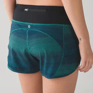 Lululemon Real Quick High Rise Athletic Shorts Simply Radiant Hunter Green Black thumbnail 7