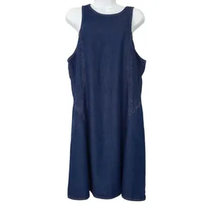 Re/Done Denim Jean Dress Womens Large Zip Back Western thumbnail 10