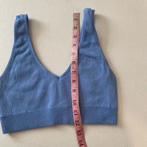 Aerie Real Good Blue Ribbed Longline Sports Bra Size L/G Low Impact Lounge thumbnail 6