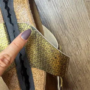 Papillio Sandals Women's Arizona Scale Pattern Metallic Gold Size 41 L10 M8 thumbnail 5