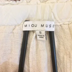 Miou Muse linen blend wide leg linen pant thumbnail 12
