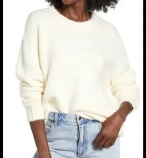 Cotton Emporium Light Yellow Ribbed Knit Sweater Cozy Chunky Cottagecore L NWOT thumbnail 1