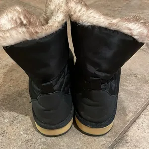 Time & Tru Black Thinsulate Faux Fur Quilted Boots Womens Size 7 Winter thumbnail 5