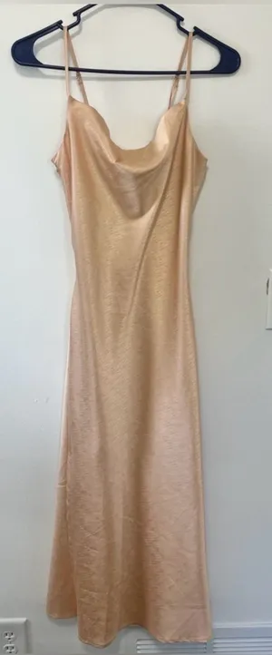 Anthropologie Flat White Champagne Slip Dress- Size Small thumbnail 1