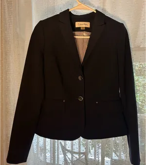 Calvin Klein Two Button Navy Blazer Size 2P thumbnail 1