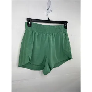 Adidas Women's Pacer Woven High Rise 3" Training Shorts Green Large 3” thumbnail 3