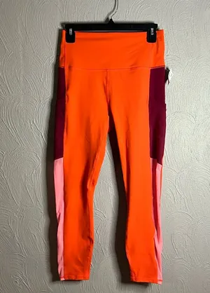 Powerhold leggings with pockets in orange, pink, maroon size M thumbnail 1