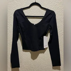Lululemon NWT Align Shirt Top Long Sleeve Tee Black Size 6 thumbnail 4